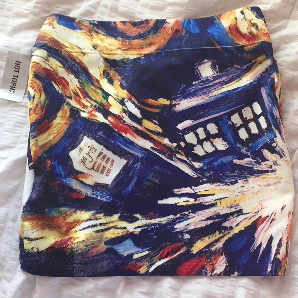 SOLD Doctor Who Tardis Skirt Van Gogh Art